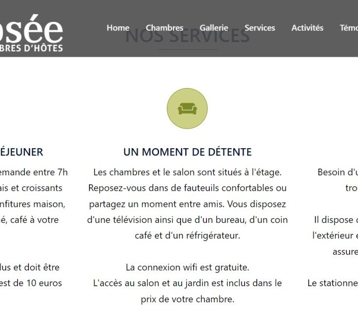 Réalisation site internet chambre d'hôtes à Visé